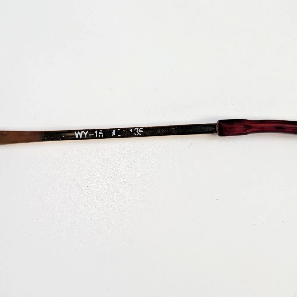 Liberty Gold Tone Frames Round Red Shiny‎ Filigree Glasses WY-15 FRAMES ONLY